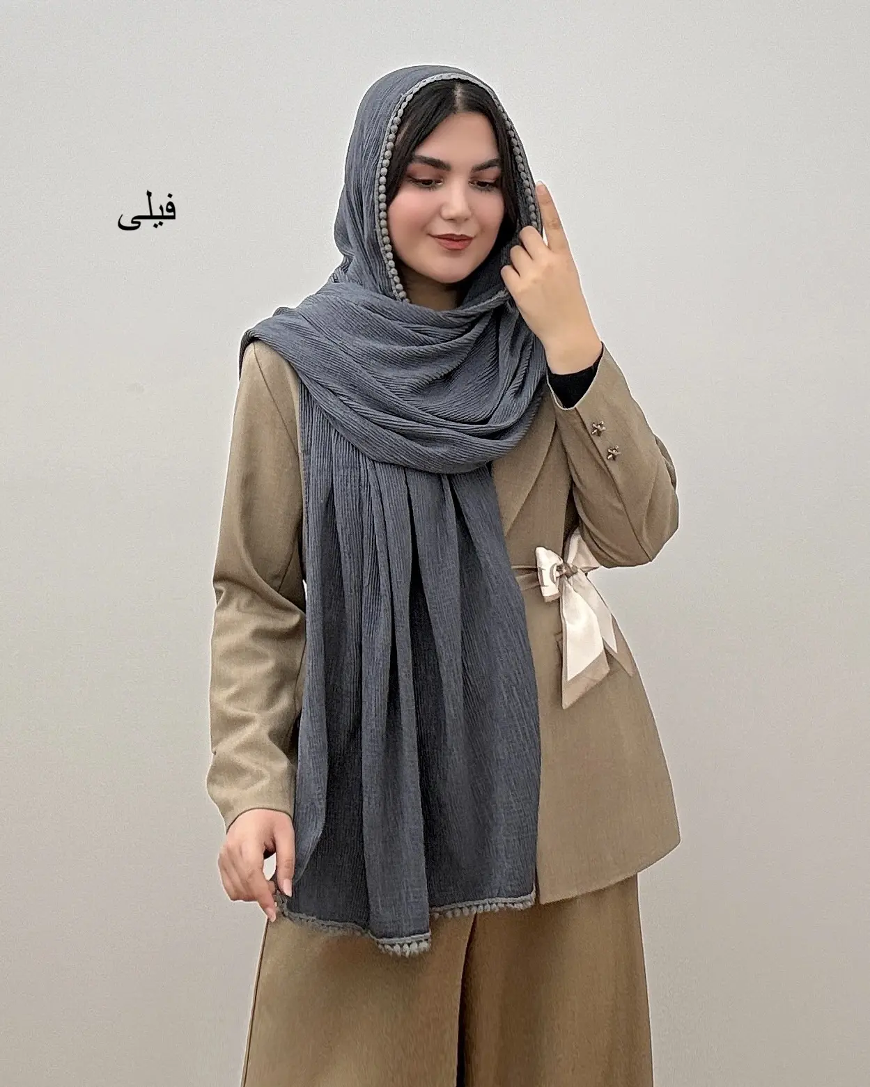 شال دخترانه و زنانه نخی مدل دور عدسی